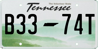 TN license plate B3374T