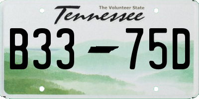 TN license plate B3375D