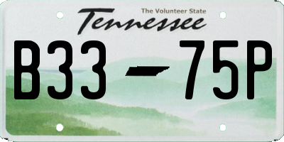 TN license plate B3375P