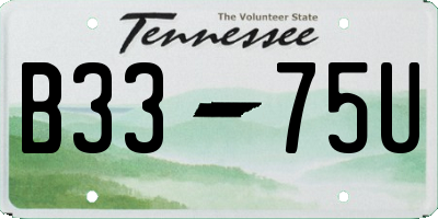 TN license plate B3375U