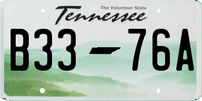 TN license plate B3376A