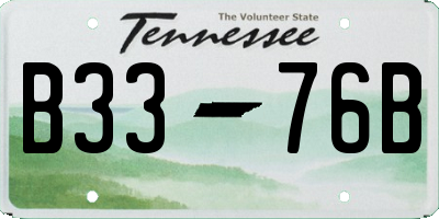TN license plate B3376B