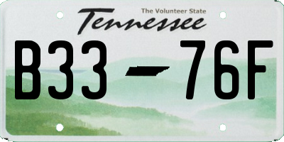 TN license plate B3376F