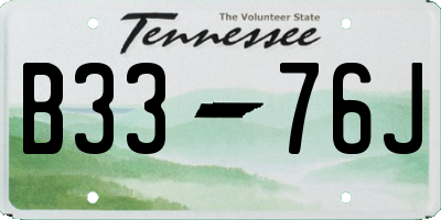 TN license plate B3376J