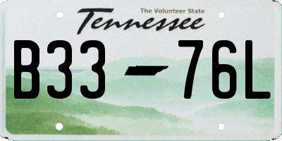 TN license plate B3376L