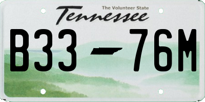 TN license plate B3376M