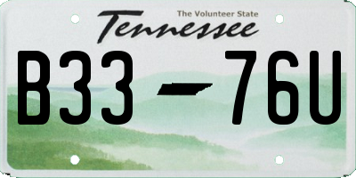 TN license plate B3376U