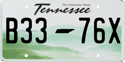 TN license plate B3376X