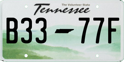 TN license plate B3377F