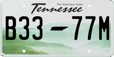 TN license plate B3377M