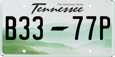 TN license plate B3377P
