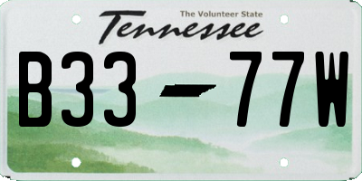 TN license plate B3377W