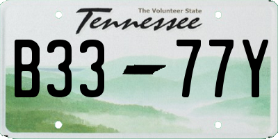 TN license plate B3377Y
