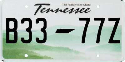TN license plate B3377Z