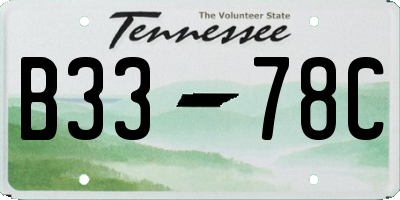 TN license plate B3378C
