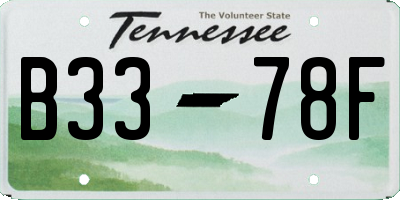 TN license plate B3378F