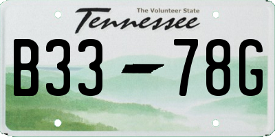 TN license plate B3378G