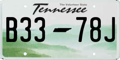 TN license plate B3378J