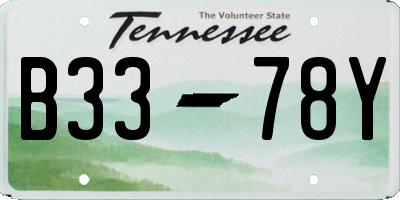 TN license plate B3378Y