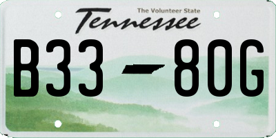 TN license plate B3380G