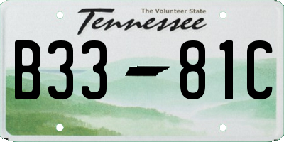 TN license plate B3381C