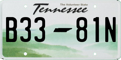 TN license plate B3381N