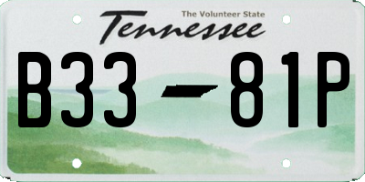 TN license plate B3381P