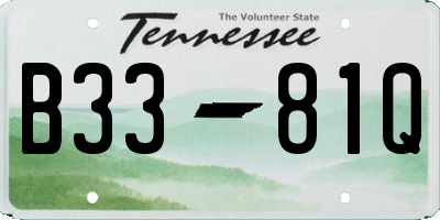 TN license plate B3381Q