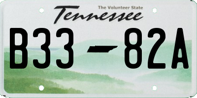 TN license plate B3382A