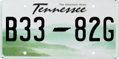 TN license plate B3382G