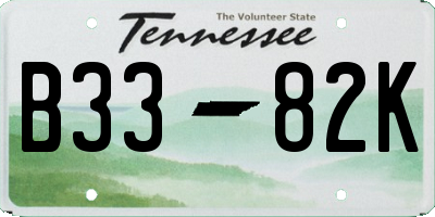 TN license plate B3382K