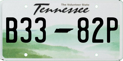 TN license plate B3382P