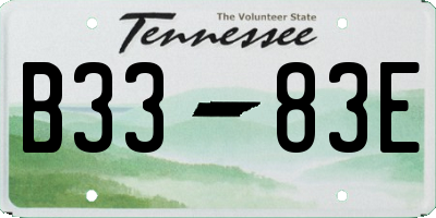 TN license plate B3383E