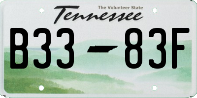TN license plate B3383F
