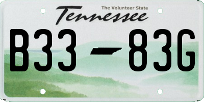TN license plate B3383G