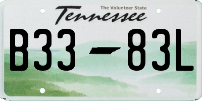 TN license plate B3383L