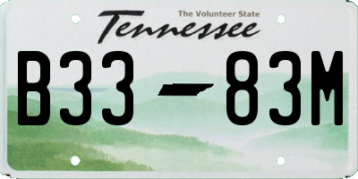 TN license plate B3383M