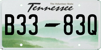 TN license plate B3383Q