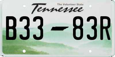 TN license plate B3383R