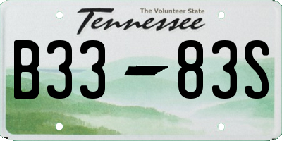 TN license plate B3383S