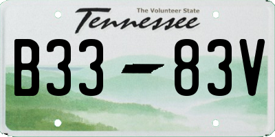 TN license plate B3383V