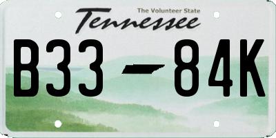 TN license plate B3384K