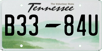 TN license plate B3384U