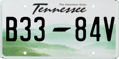 TN license plate B3384V