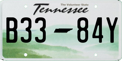 TN license plate B3384Y