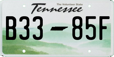 TN license plate B3385F