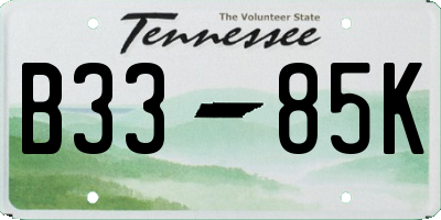 TN license plate B3385K