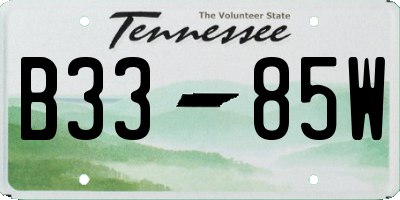 TN license plate B3385W
