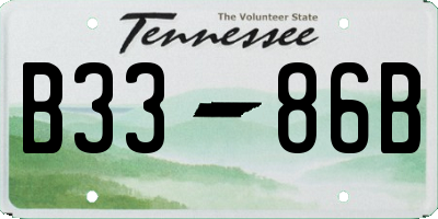 TN license plate B3386B