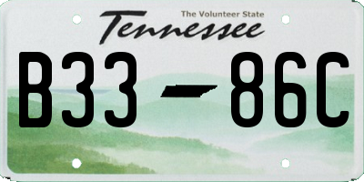 TN license plate B3386C